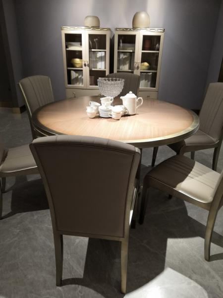 Villa house furniture by Nice wood dining table 6 people Leather chairs in Light luxury design interior house furniture