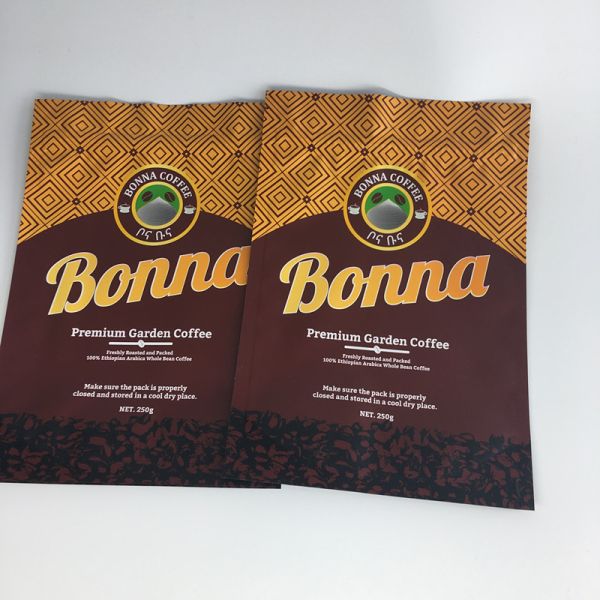 Matte Black Metallic Foil Pouch Stand Up 2 Oz Coffee Bags With Zipper / Valve