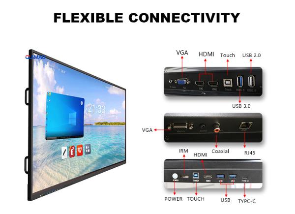 65 75 86 4K Interactive Smart Board 4gb Ram 32gb Rom Android 11 Electronic Whiteboard