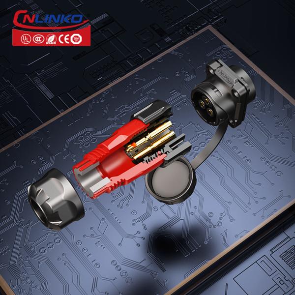 Cnlinko Electrical Connectors 220v Waterproof Male Cable 5 Pin DC Connector Power Plug Socket Power Adapter Cable