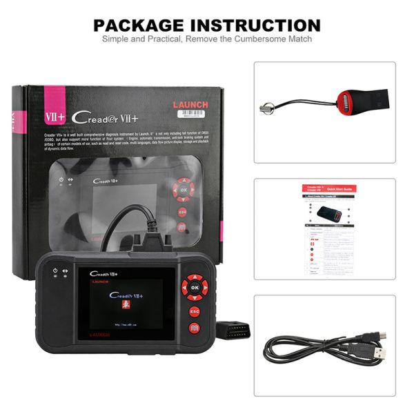 Launch X431 Creader VII+ ( CRP123) Auto Code Reader EOBD OBD2 Scanner Scan Tool Testing Engine/Transmission/ABS/ Airbag