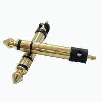 6.35mm stéréo plaqué or 3 pôles stéréo audio connecteur masculin microphone audio prise pour casque