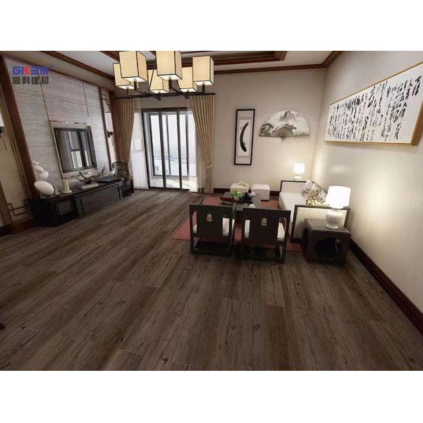 Midnight Miracle Brown SPC Flooring 5mm Anti Slip Fire Retardant GKBM Greenpy MJ-W6008