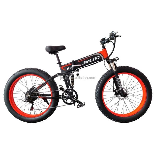 Electric Bike Fat Tire Folding 13AH SMLRO S11 26x4.0 Inch 48V 1000W Motor 7 Speed