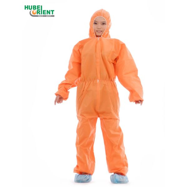 Hooded Nonwoven Disposable Microporous Coverall With Foot Cover