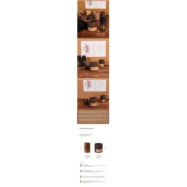 All-Season Walnut Wood Reed Diffuser Elegant Candle Ornaments and Expanded Diffusers