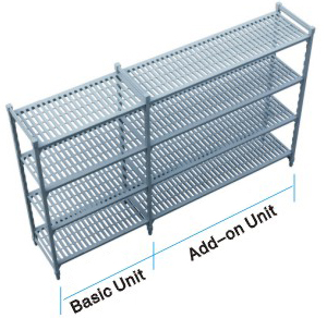 Durable Heavy Duty Plastic Shelving Vented / Slotted Angle Shelving Rust - Proof