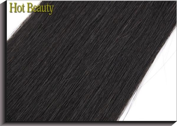 Grade 6A Unprocessed Human Hair Weave Smooth Straight Natural Black For Girls
