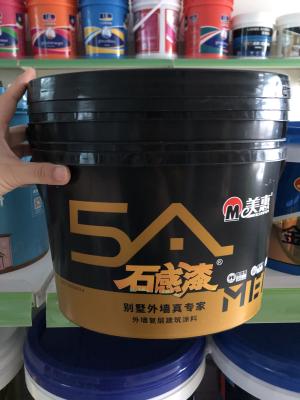 Cubeta plástica oval do armazenamento de PP/HDPE com IML/impressão térmica de transferência/tela