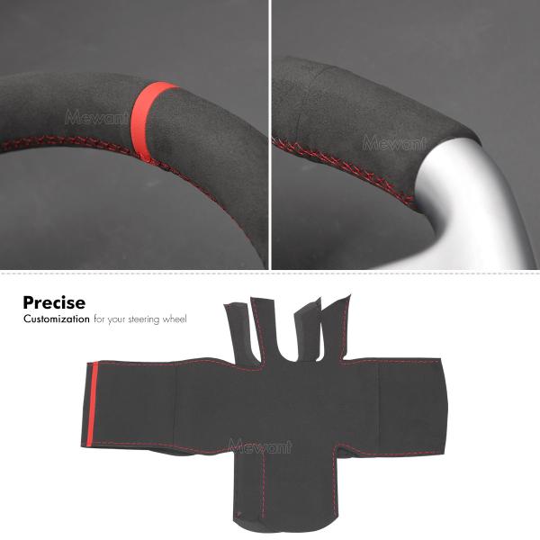 Hand Stitching Custom Soft Suede Steering Wheel Cover for Jeep Grand Cherokee SRT