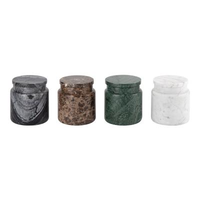 Banheiro de mármore frasco de algodão vintage tampa plana kalala branco indiano verde castanho madeira de grãos de banho para casa