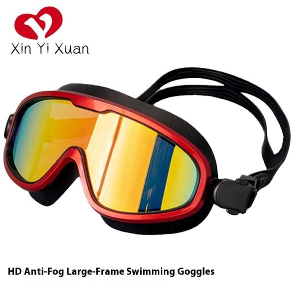 Adult Swimming Goggles PP Frame PC Lens Soft Silicone Face Seal Adjustable Head