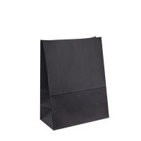 Saco de papel de empacotamento de compra do presente da roupa varejo com punho Logo Printed Black feito sob encomenda