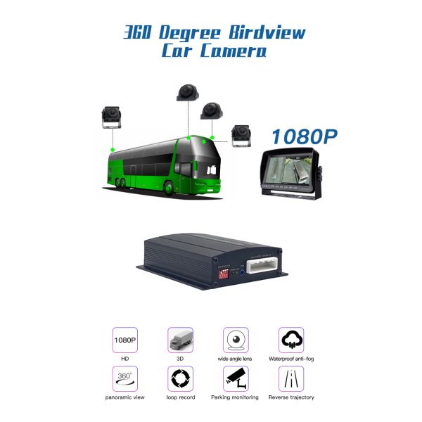 Bus 360° Surround View Camera System with 10-Inch Monitor and Waterproof Reversing Camera