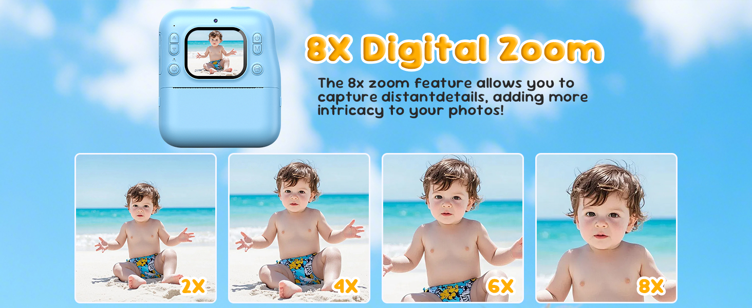 Hot Selling Kids Instant Print Camera 1080P HD with 32GB SD Card & 4 Paper Rolls for Christmas & Birthday Gifts Ages 3-12 (Blue)