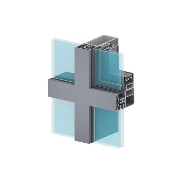 Алюминиевая стеклянная ненесущая стена Т3-Т8 на пефорированная панель фасада 6000 серий