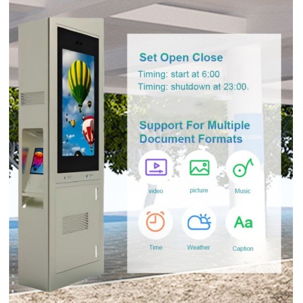 55 inch real-time monitoring outdoor lcd signage suitable for commercial districts