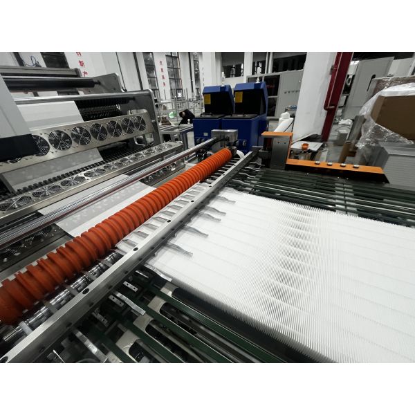 Auto Gluing Equipment for 300mm HEPA Mini Filters Fiberglass Pleating Manufacturing Line