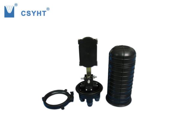 ABS Plastic Fiber Optic Closure , Black Fiber Dome Closure 4 Round Cable Port