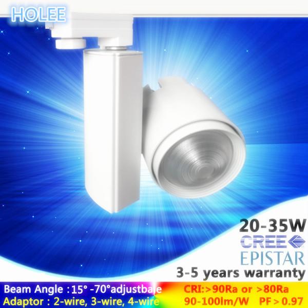 3-Phase track rails 15W to 35W 3000K 15°-70° CRI90 230V white led track light with CE Rohs