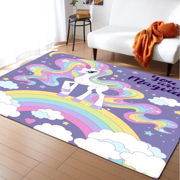 Cartoon Unicorn Carpet Floor Mat with a minimum order and custom design