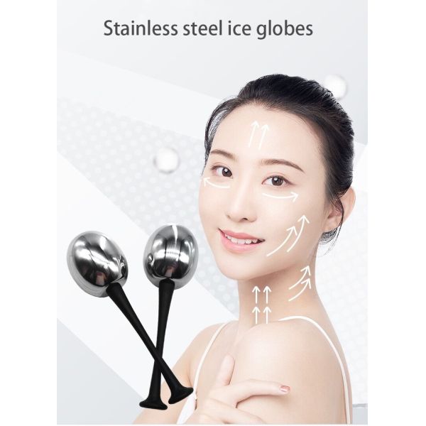 Customized Logo Availabled Stainless Steel Ice Face Globes for Women Face Eyes Beauty Cryo Sticks Roller Gua Sha Freeze Tools