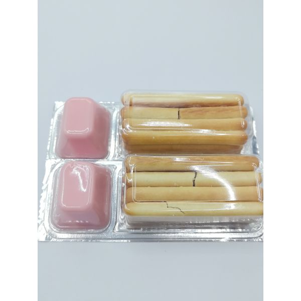 Strawberry Dipping Biscuits with Crisp Texture and Classic Sweet Taste Fruity Strawberry Dip Soya Bean Snacks