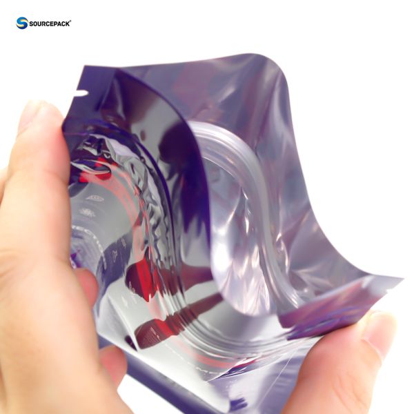 Child Resistant Zipper Weed Packaging Smell Proof Foil Pouch for CBD gummies