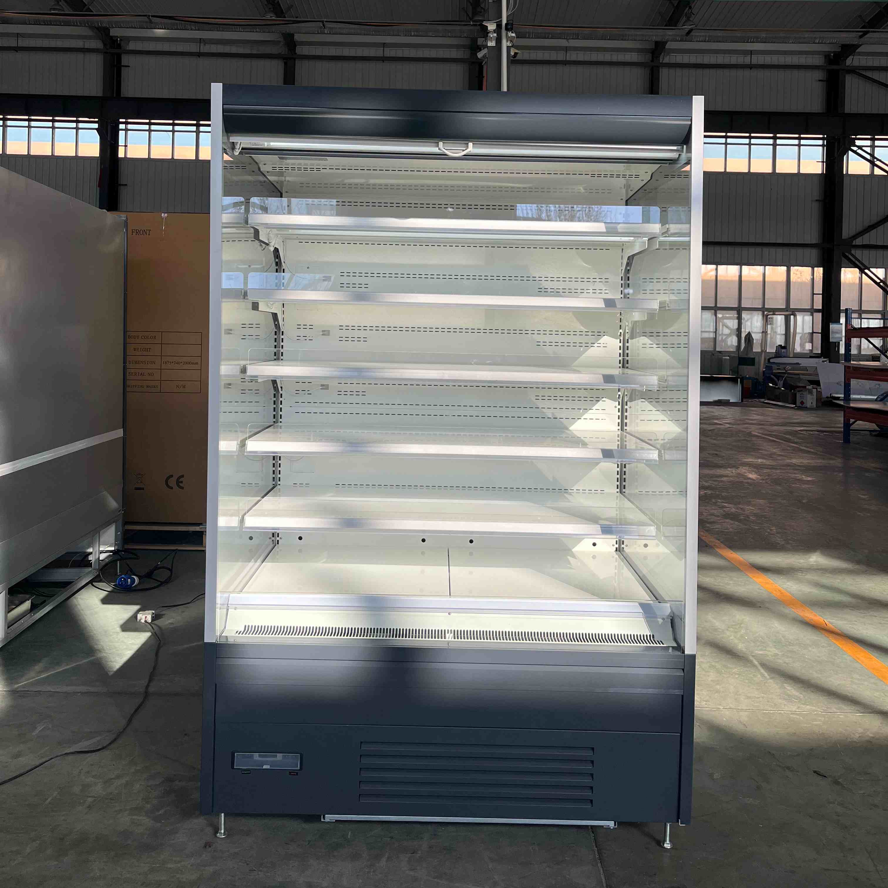 R290 Five‑shelf Open Display Cooler Large Volume for Fresh Convenience Store Produce Dairy