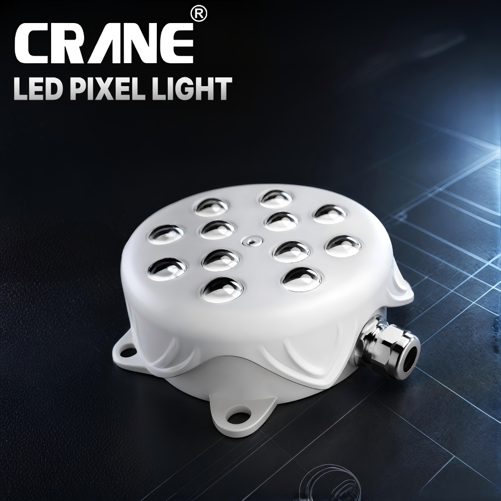 DMX512 Programmable Round LED Pixel Lights 3W 12LEDs DC24V IP65 Multi Color For Media Facade Engineering