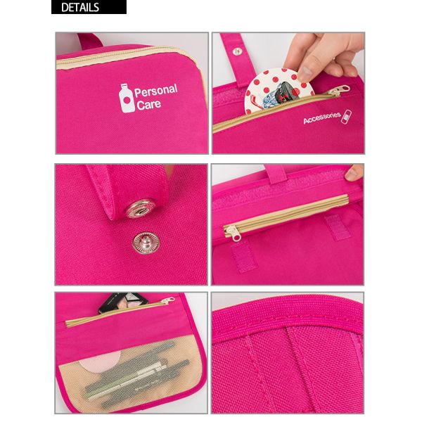 Foldable Travel Toiletry Cosmetic Bag Storage Makeup Bag Organizer Polyester