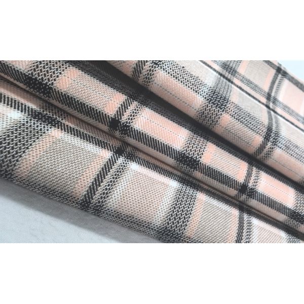 Trendy Pink Black Striped Textile Fabric for Fashionable Apparel Clothing Design