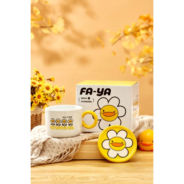 Оптовая кружка подходит для пар Дети Девочки используют керамическую кружку большой вместимости с крышкой Офис Домашний креативный кофе