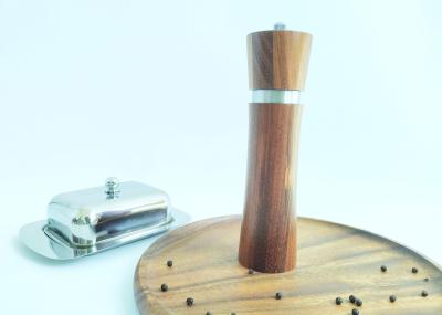 Refillable Wooden Salt And Pepper Grinders With Adjustable Size / Shape