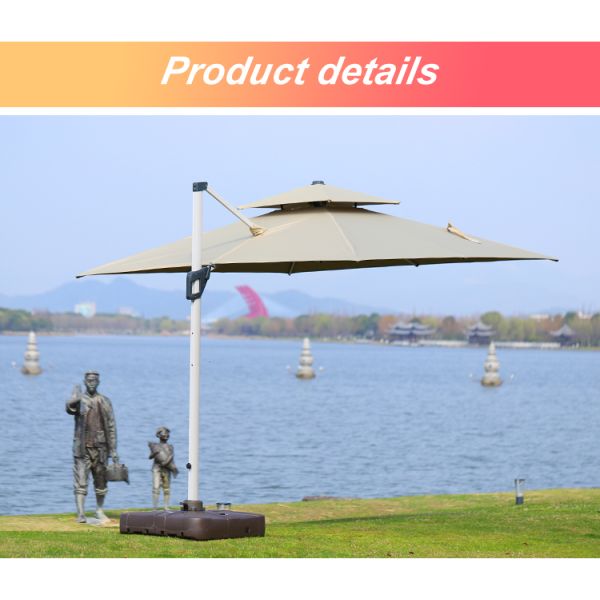 A jarda 220g clara conduzida tingiu o pátio Sunbrella impermeável de 3.5m