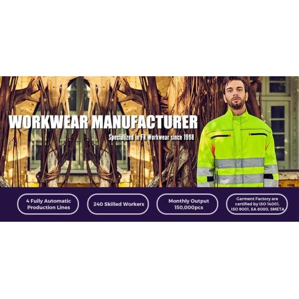 In Stock Men Hi Vis Workwear Safety Jacket Two Tone Top Waterproof Reflective Jacket