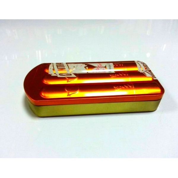 Напечатанная коробка олова сигары шаржа, скачками случай Tinplate, контейнер олова сигары