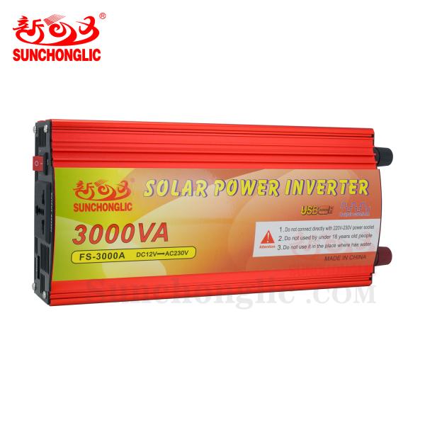 Conventor de potencia confiable de 3000VA de 12V a 220V para un automóvil en casa al aire libre