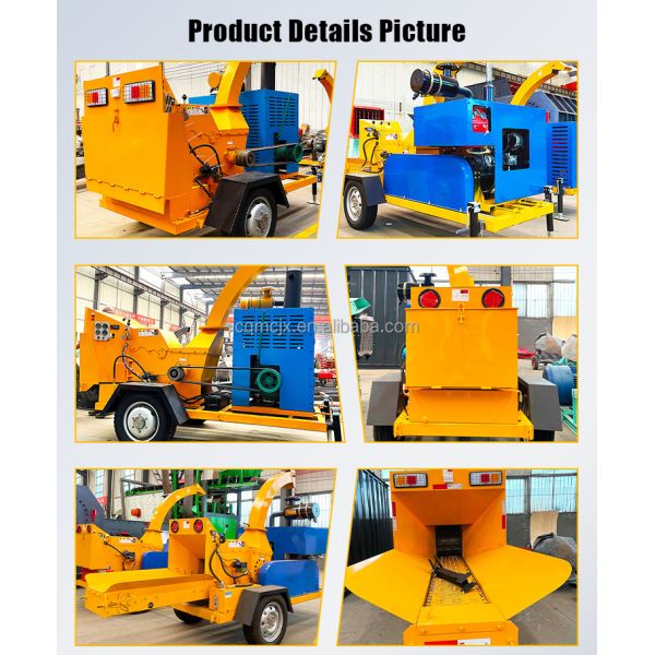 Crush Biomass Waste Wood with 102/110hp Turbo Diesel Engine Tree Grinder Wood Chipper