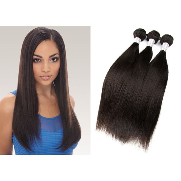 Peruvian Virgin Human Hair Extensions Soft Touch Tangle Free No Dye Ends For Black