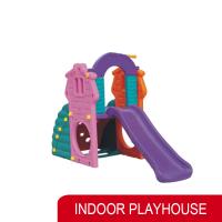 Équipement moderne de terrain de jeu de maison de théâtre en plastique d'intérieur extérieure pour des enfants