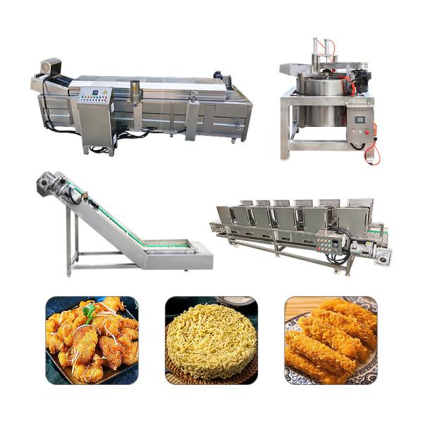 Máquina de fritura multifuncional para frango, peixe e noz-moscada em linha contínua