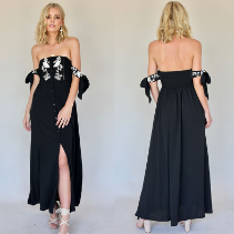 Женщины белые видеть-через платье стиля кимоно пляжа макси с цветком печатают