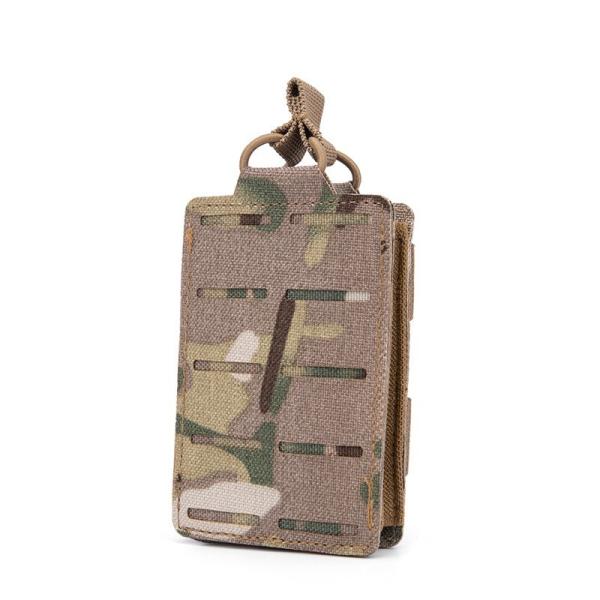5.56mm Laser-Cut Single Molle Pouch - Compact Tactical Accessory Bag with Adjustable Belt/Webbing Mount (70g Lightweight, 5 Colors)