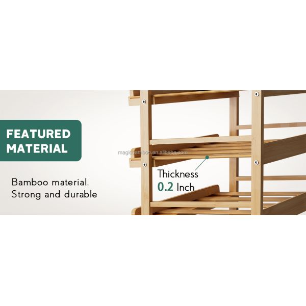 Пищевые продукты 3 уровень Складируемая бамбуковая банка держатель хранилища Организатор с устойчивой наклейкой на этикетке