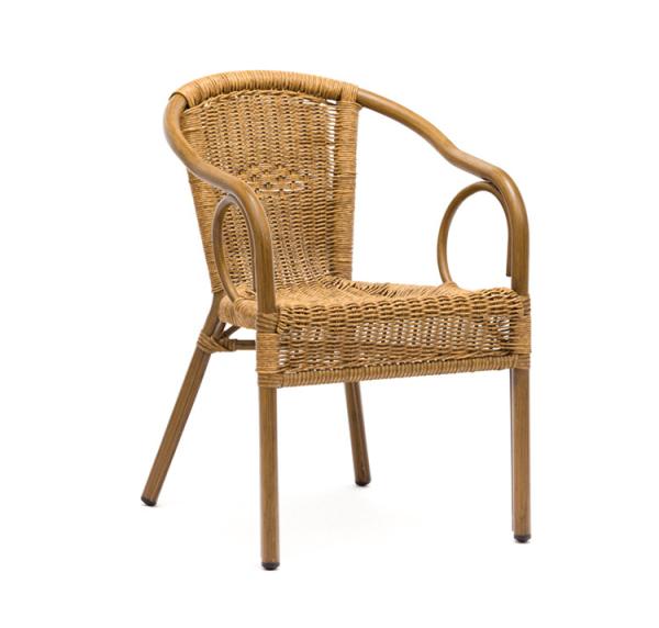104cm Height 50cm Depth Rattan Garden Dining Chairs For Restaurant