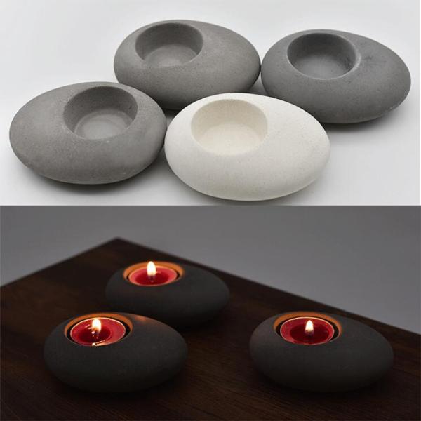 Stone Shape Fragrance Ceramic Candle Holders For Wedding Decoration Elegant Design