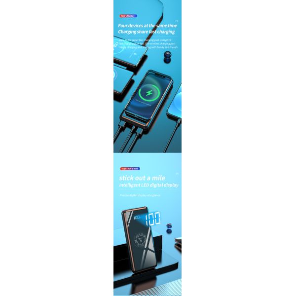 Portable Power Bank Trending Products 15W   Wireless Charging 10000 Mah High Capacity