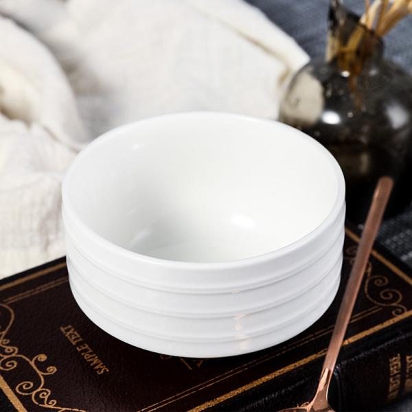 Round Minimalist Salad Small White Porcelain Bowls Dia 10cm Height 5.5cm