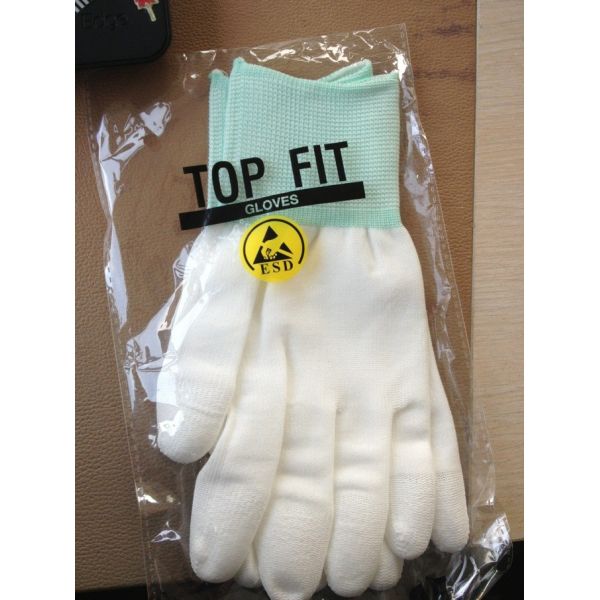 ESD Anti-static Laboratory Antistatic Top Finger Palm Coated Nylon Gloves With Dust Free  Antistatic Gloves